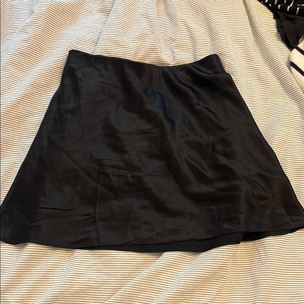 Quince Black Silk Mini Skirt